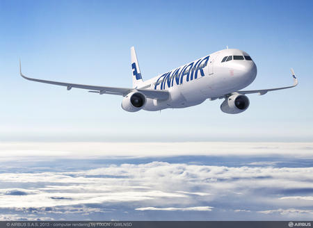 Finnair Airbus auf dem Weg nach Finnland